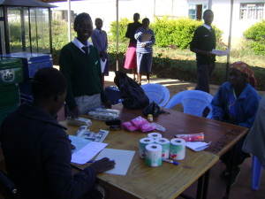 Staff and prefects checking personal effects